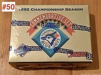 Full view of sealed Donruss 1992 Championship Season Commemorative Card Set box with Toronto Blue Jays logo.