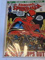 Front cover of The Amazing Spider-Man #112 comic book featuring Spider-Man and crowd, with title and price visible.