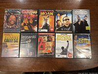 Top view of all 10 DVDs arranged in two rows of five, titles and cover images visible.