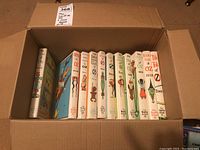 Box with ten Oz books showing spines