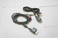 Microsoft Xbox S Video AV cable showing the whole cable and connectors