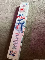 White rectangular box with U.S. Flag Set branding, item list, and Made in U.S.A. label.