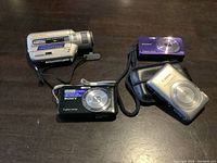 All cameras and recorder overview on dark surface