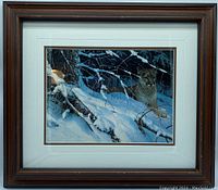 Overall view of the framed Robert Bateman Cougar In The Snow print showing the full artwork and frame.