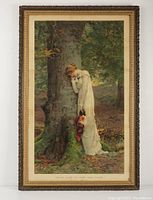 Full‐frontal view of framed print showing subject and frame