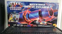 Front view of the Justice League Watchtower Playset box showing full product art and branding.