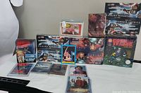 Overview of all sealed trading card boxes, booster packs, toploader and graded card.