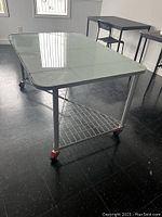 Front-angle view of entire table in room