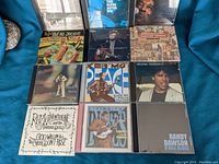 Overview photo showing 12 blues CDs arranged in 3 rows with visible titles and artists including Otis Spann, Buddy Guy, B.B. King, Beau Jocque, George Thorogood, and others.
