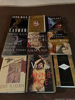 Overview of all 9 hardcover books by Anne Rice including various titles from The Vampire Chronicles series and other novels.