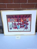 Full front view of the framed lithograph showing the entire artwork and frame