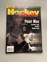 Front cover of Beckett Hockey Collector magazine from 1998-99 season featuring Jaromir Jagr in Pittsburgh Penguins uniform, titled 'Point Man'.