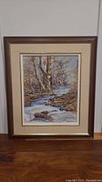 Framed Vera Newman landscape painting showing complete artwork and frame.