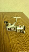 Side view of Zebco Lancer 4010 fishing reel, showing logo and spool.