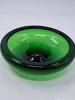 Top-down view showing interior shape and emerald green color