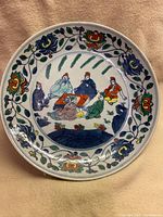 Full front view of plate showing entire painted design and condition