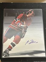 Signed Guy Lafleur 8x10 photograph in protective sleeve showing front view with signature visible