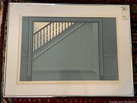 Full view of framed print showing entire image of staircase and frame