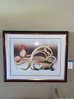 Front view of the framed signed and numbered Brazilian art print featuring abstract organic shapes.