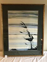 Front view of framed watercolor “Northern Landscape” showing full composition and frame