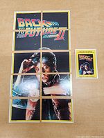 Full 11-card puzzle set assembled showing Marty McFly image and an additional branded card