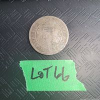 Front view of 1893 British Queen Victoria silver half crown coin showing detailed emblem and inscriptions.