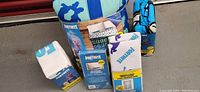 Photo showing all five pieces of the Fortnite bedroom set packaged together, featuring bedding and pillow accessories with Fortnite-themed graphics.