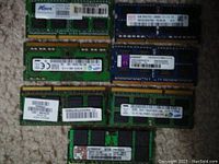 Photo of assorted RAM sticks in various sizes and brands.