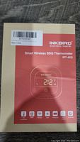 Front packaging of Inkbird Smart Wireless BBQ Thermometer IBT-4XS showing model, brand, and product image and key features.