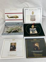 Two 2019 White House Historical Association Eisenhower Christmas Ornaments in their original boxes with certificates.