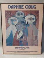 Full view of framed Daphne Odjig poster with title and artwork visible.