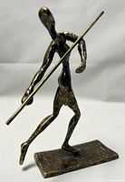 Front side view of the bronze javelin thrower sculpture