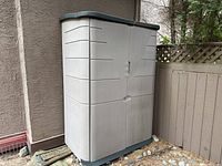 Front left angle view showing full height and double-door front