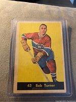 Front of the 1960-61 Parkhurst hockey card showing Bob Turner in Montreal Canadiens jersey, card number 43.