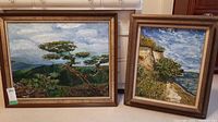 Two framed oil paintings by Pablo Schoenefuhs, side by side, showing full artwork and frames.