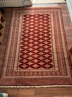 Full view of rug laid flat on floor