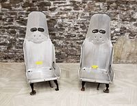 Front view of both seats side by side showing overall shape and seating area.