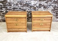 Front view of the matched pair of laminate bedside cabinets