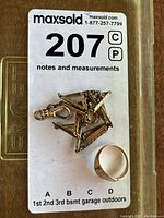 Ring and chain together on lot label card