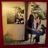 Front cover of Pink Floyd's Ummagumma album with band members and framed photo design.