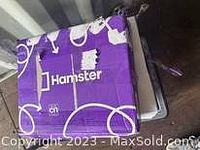 Box showing Hamster brand and purple packaging