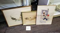 Three prints including a 1924 Cream of Wheat ad and two Georges Redon children illustrations shown together for lot overview.