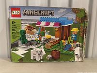 Front view of Lego Minecraft 21184 The Bakery sealed box showing set details and 154 pieces for ages 8+