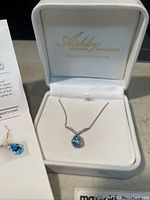 Necklace displayed in Ashley Jewellers presentation box with pendant and chain visible