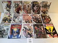 Full lot of 16 Marvel Comics including Generations issues, Wolverine, Thor, and other Wolverine related titles laid out on a white surface.