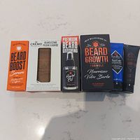 Photo showing all six products side by side on a white surface.