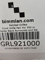 Label showing bimmian.com logo and product code GRL921000