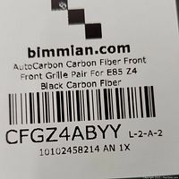 Label showing product details with brand and part identification