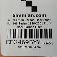 Label showing brand, model compatibility and part number