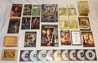 Full group laid out showing books, DVDs, boxed CDs and cassette audiobooks.